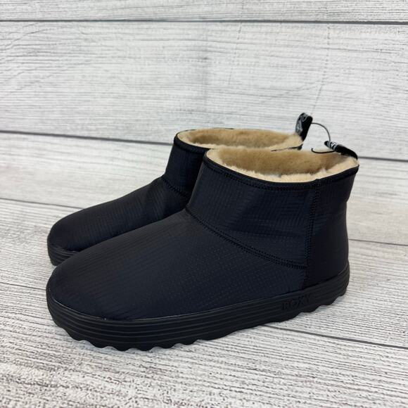 Roxy Women's Black Faux Fur Lined Pull On Booties Size 10 - Picture 3 of 8